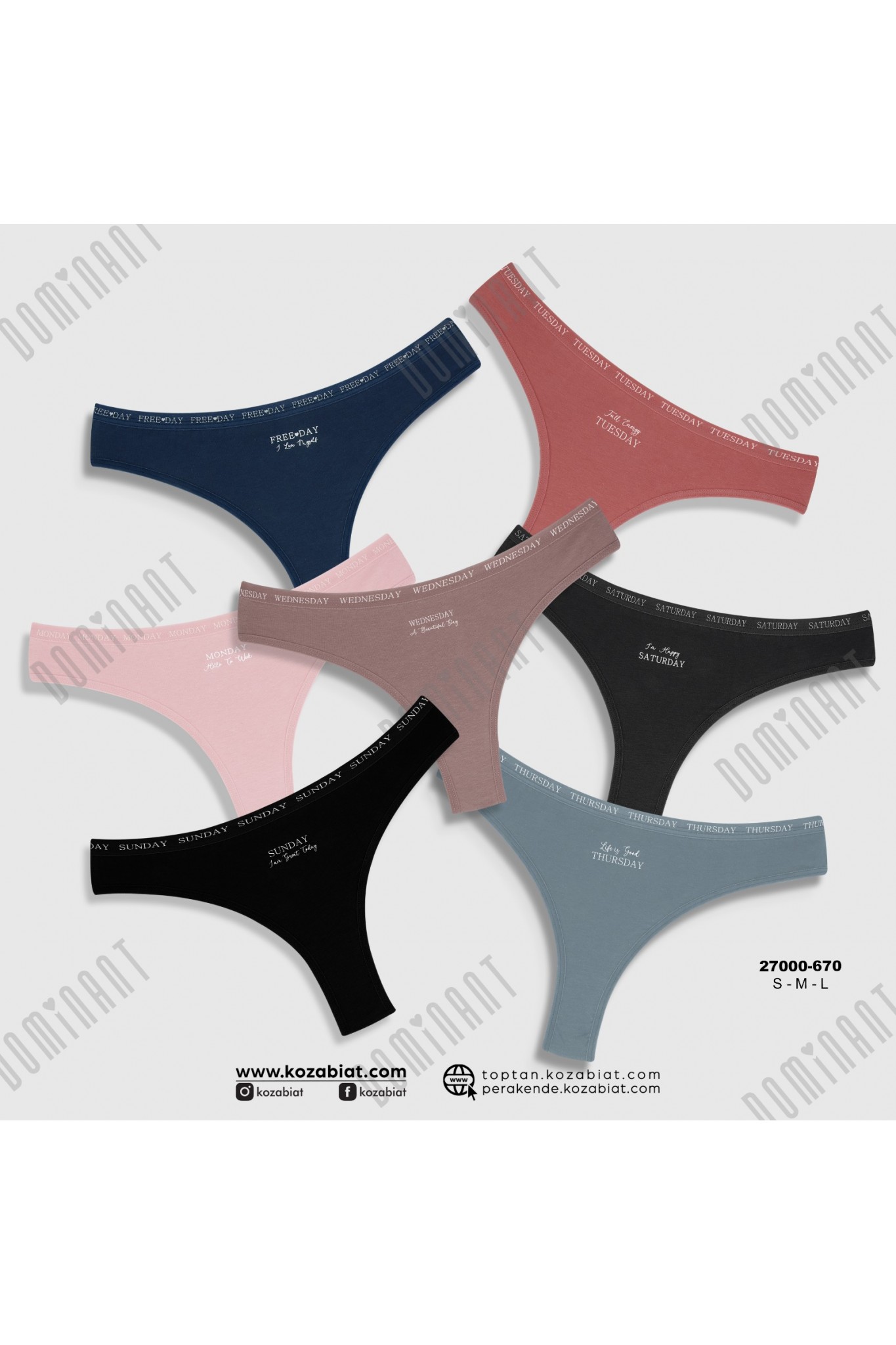 KOZABİAT DOMINAT 27000 BAYAN BASKILI-DÜZ TANGA