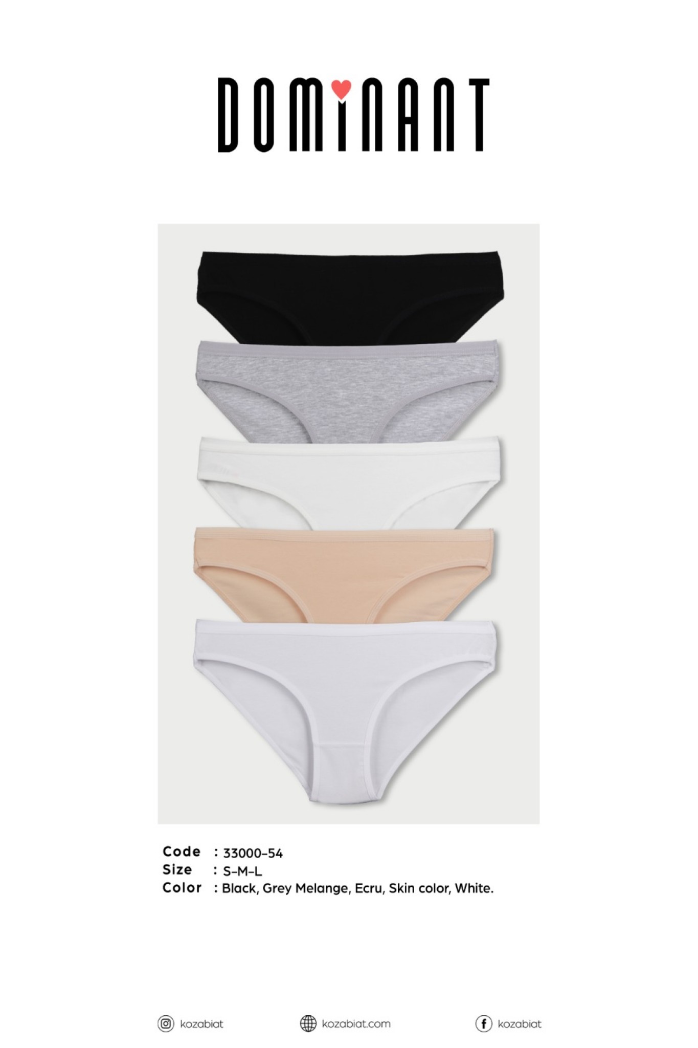 KOZABİAT DOMINAT 33000 BAYAN 5Lİ KÜLOT