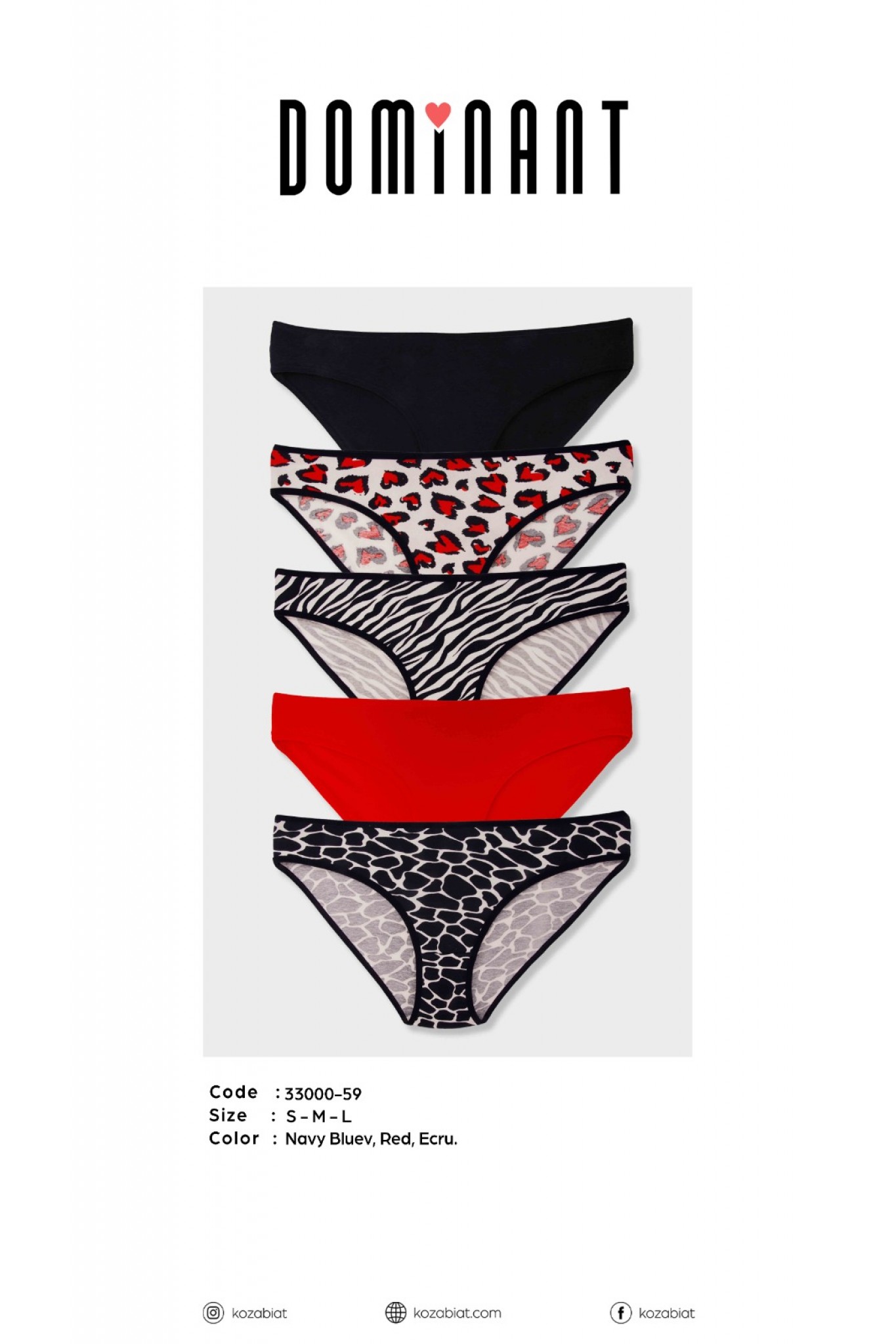 KOZABİAT DOMINAT 33000 BAYAN 5Lİ KÜLOT