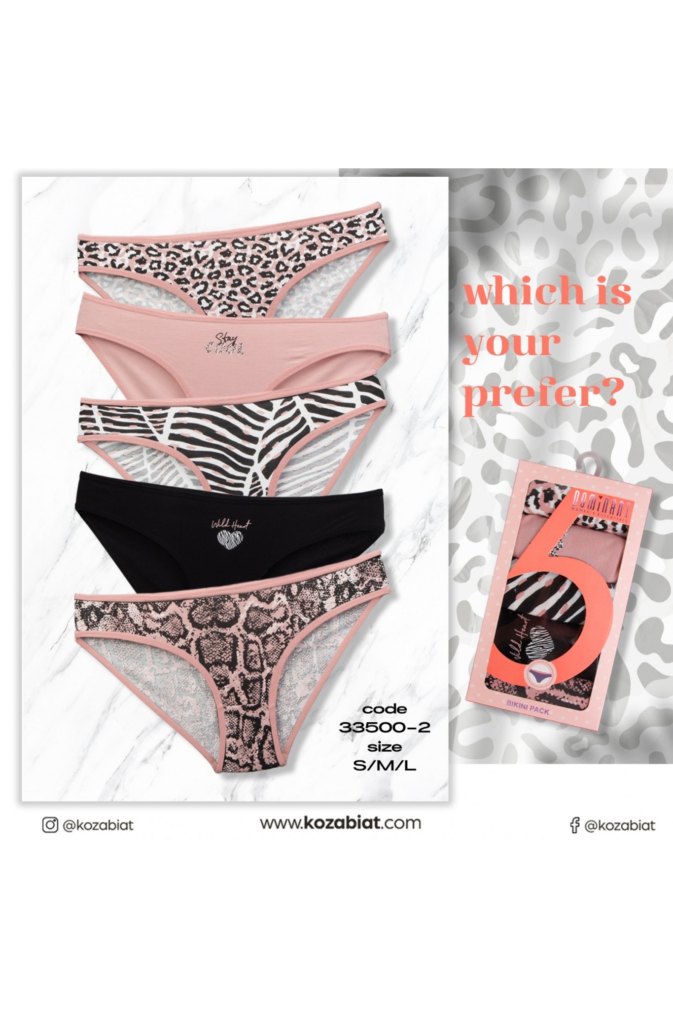 KOZABİAT DOMINAT 33500 BAYAN 5Lİ KÜLOT