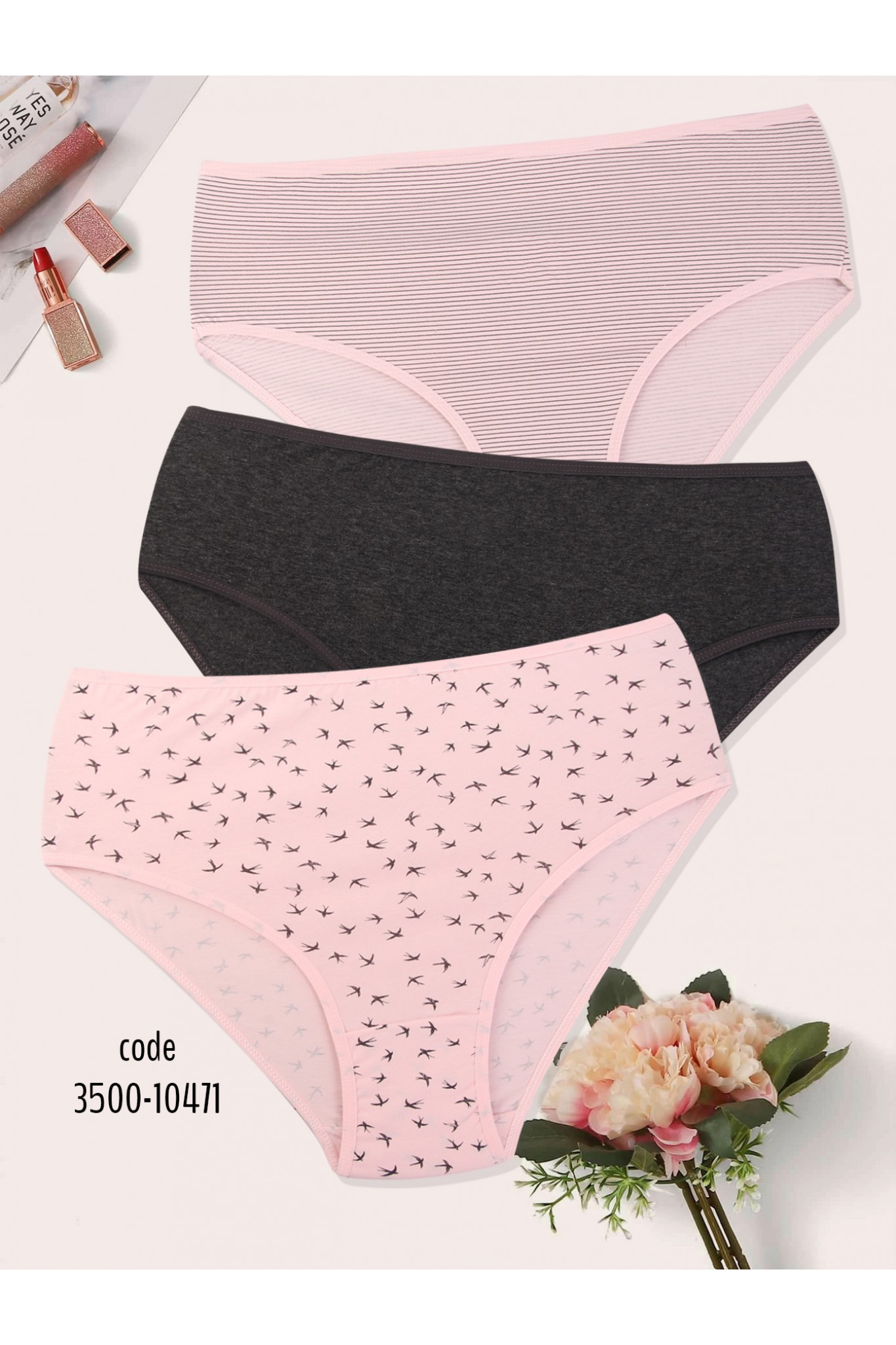 KOZABİAT 3500 BAYAN EMPİRME DESENLİ BATTAL 10LU BIKINI