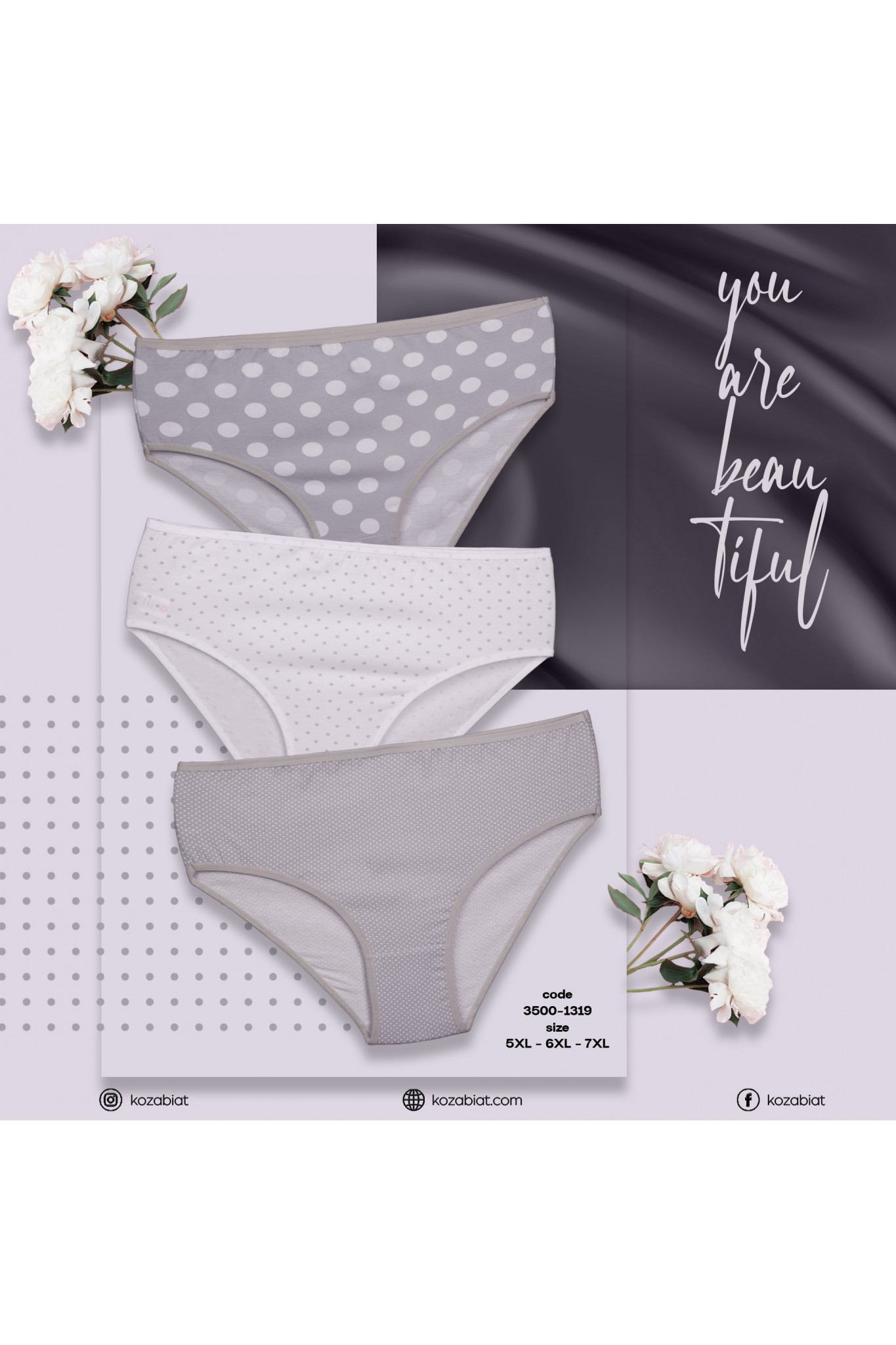 Kozabiat 3500 Kadın Empirme Desenli Battal 10'lu Bıkını