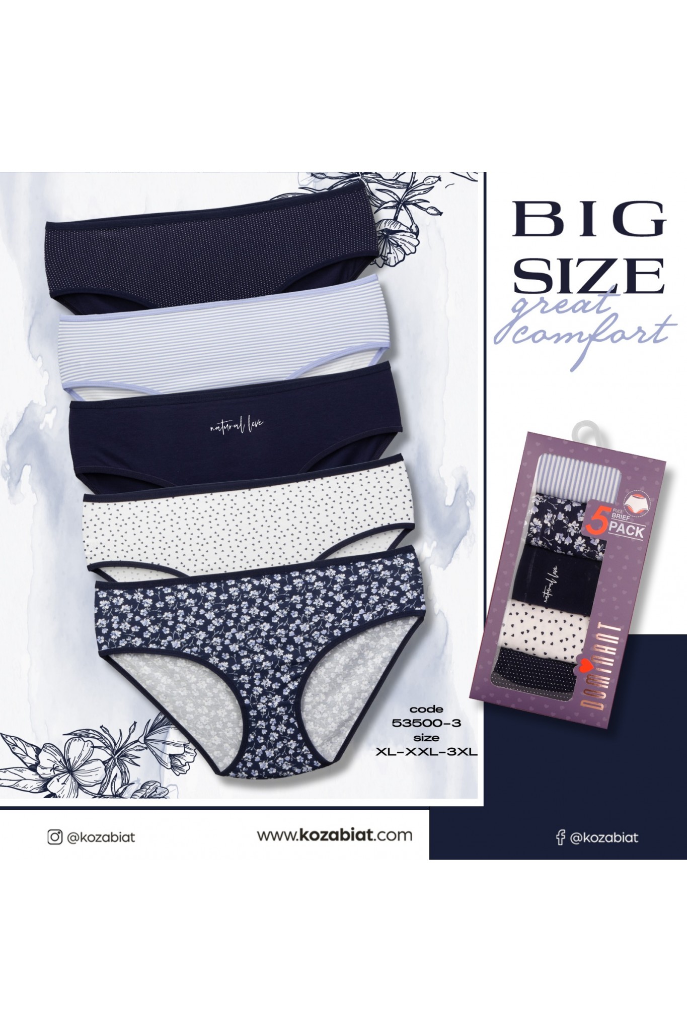 Kozabiat Domınat 53500 Kadın Külot 5'li Batu