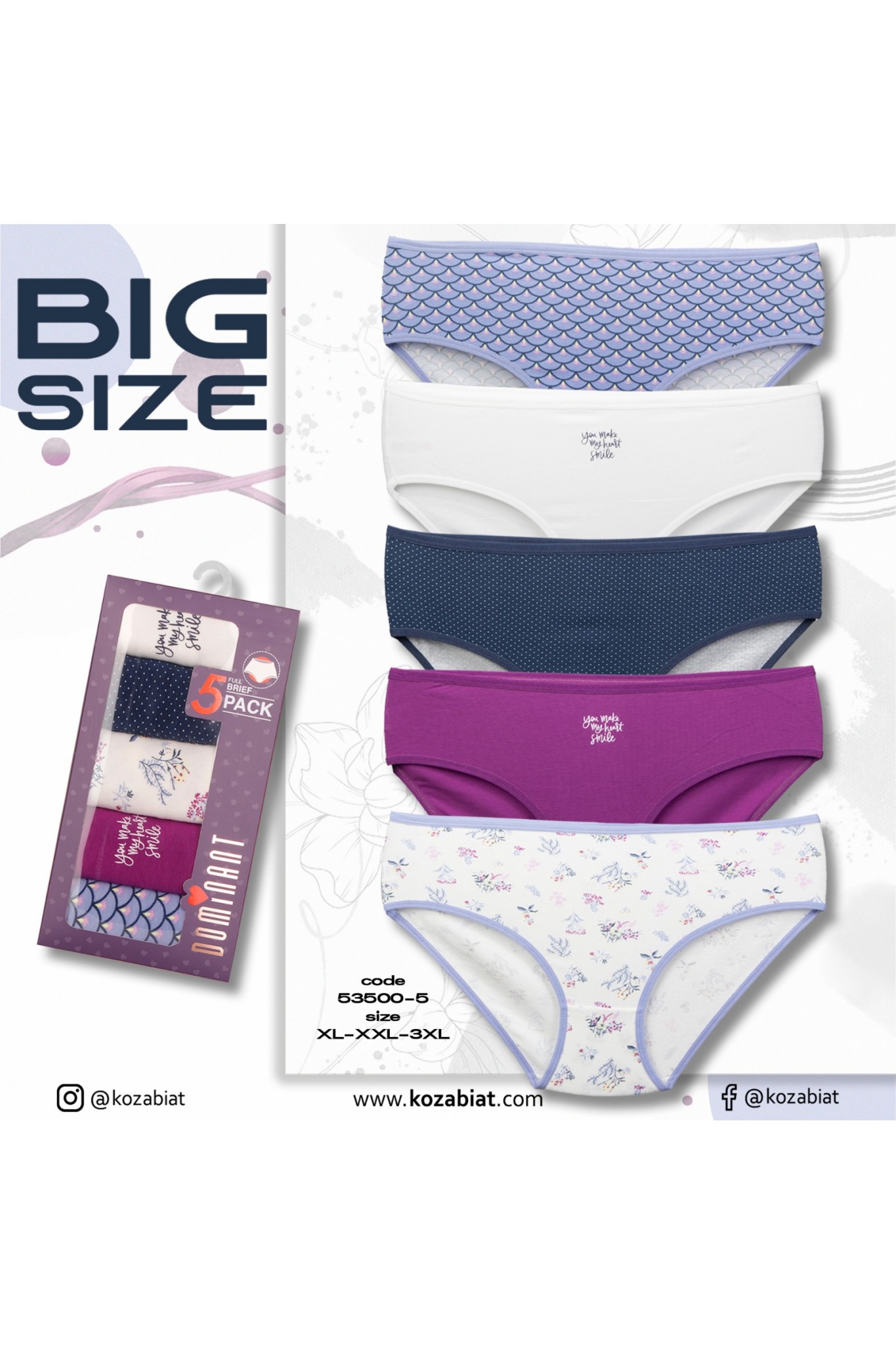 KOZABİAT DOMINAT 53500 BAYAN KÜLOT 5Lİ BATU