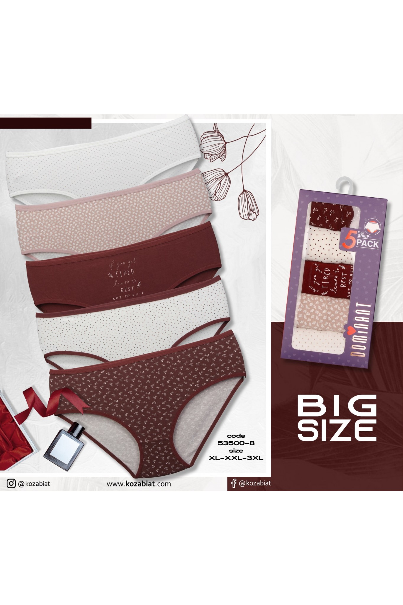 KOZABİAT DOMINAT 53500 BAYAN KÜLOT 5Lİ BATU