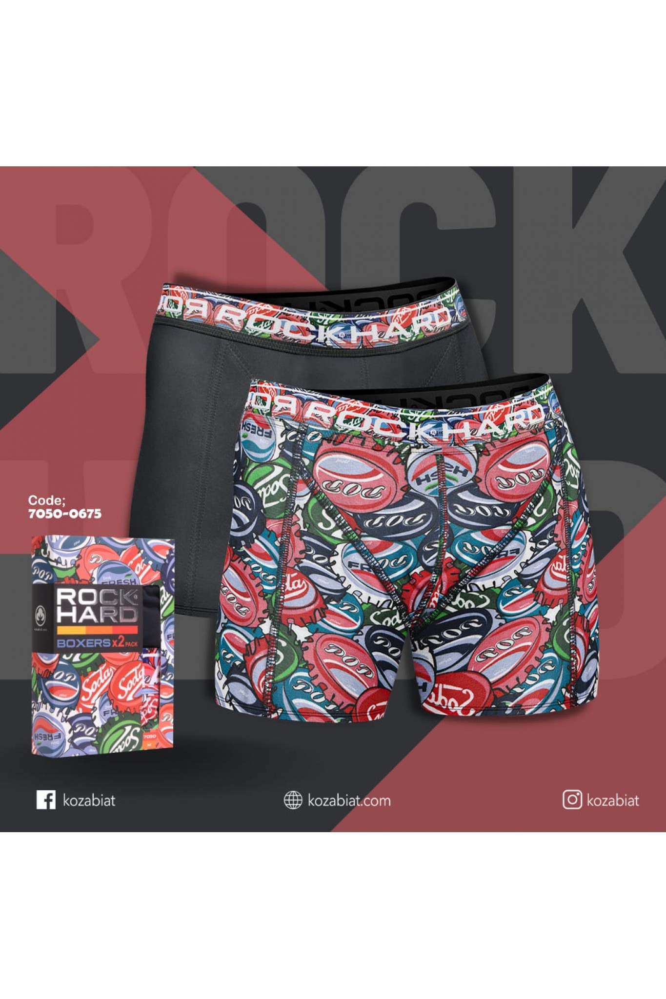 Rock Hard Erkek 2'li Boxer