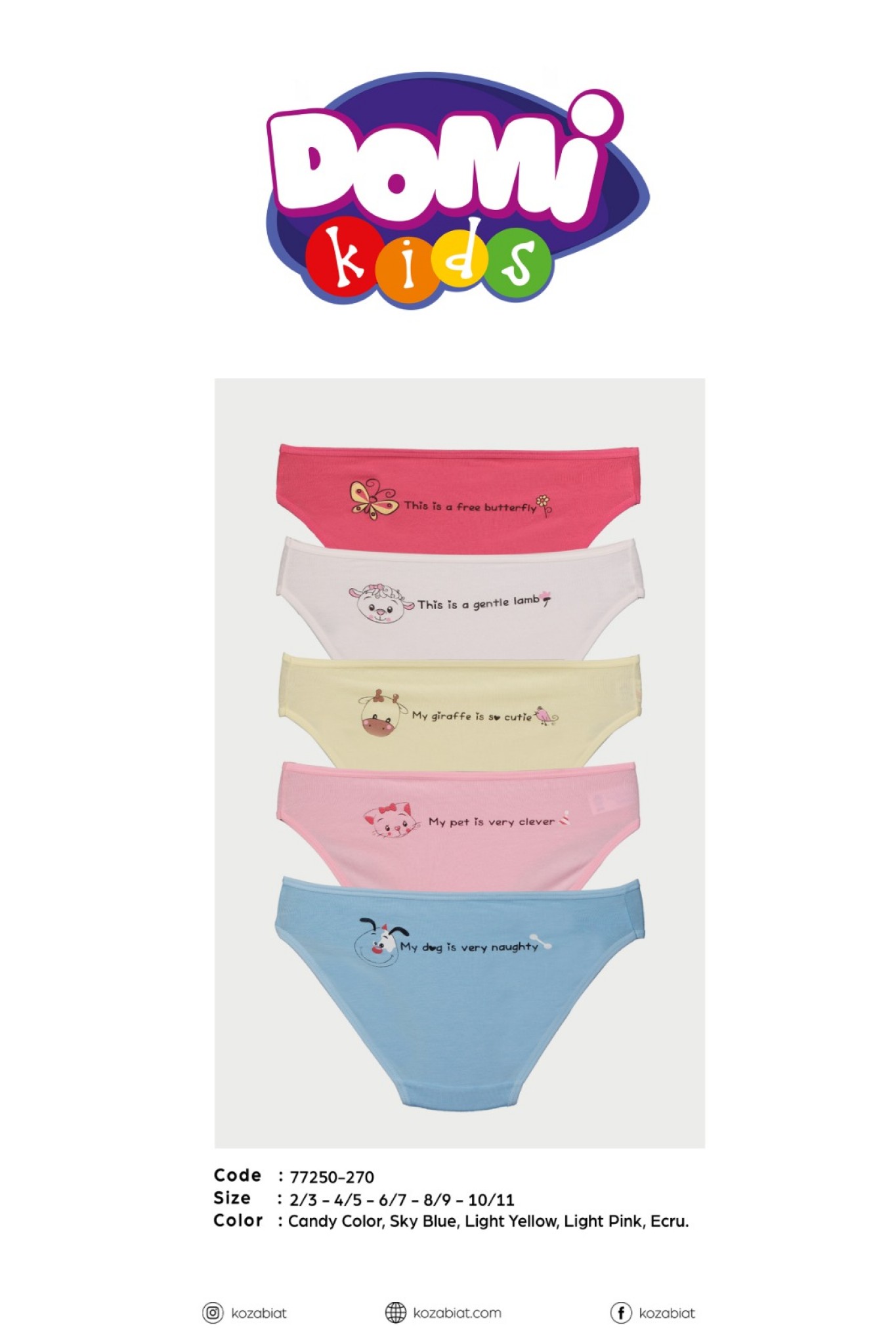 Kozabiat Domi Kıds Kız Çocuk Slıp 10'lu