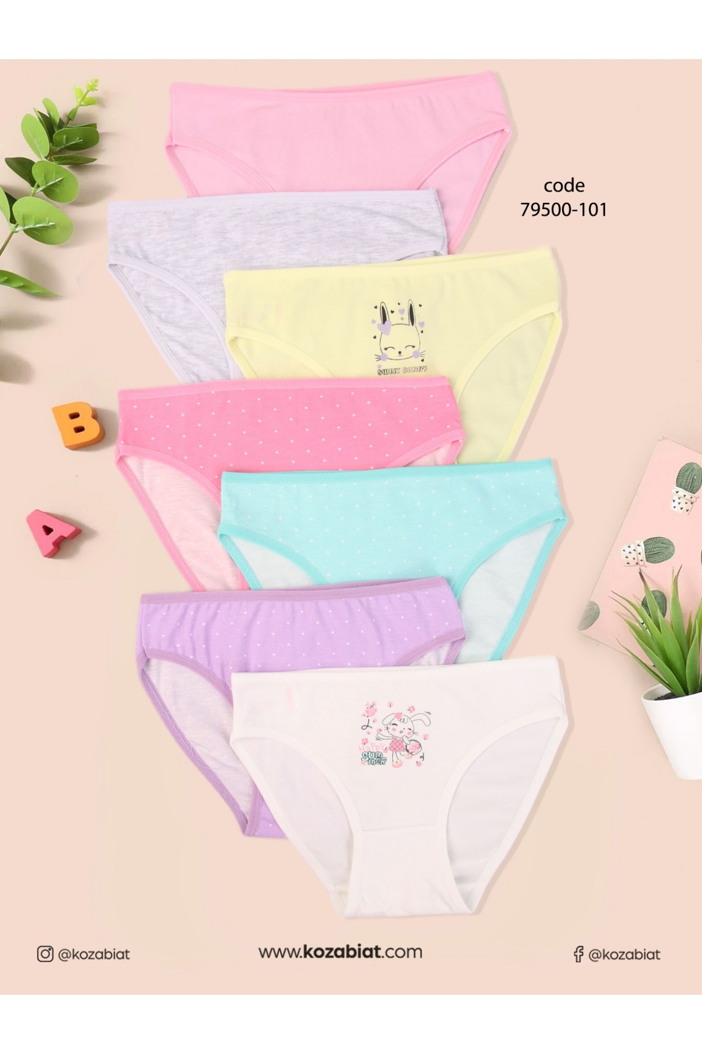 KOZABİAT DOMİ KIDS KIZ ÇOCUK 7Lİ KÜLOT