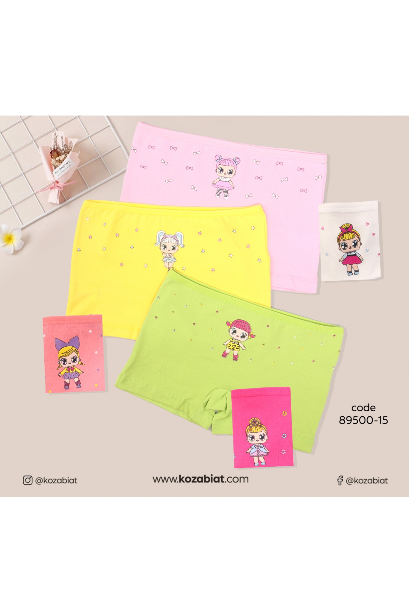 Kozabiat Domi Kıds Kız Çocuk 6'li Boxer