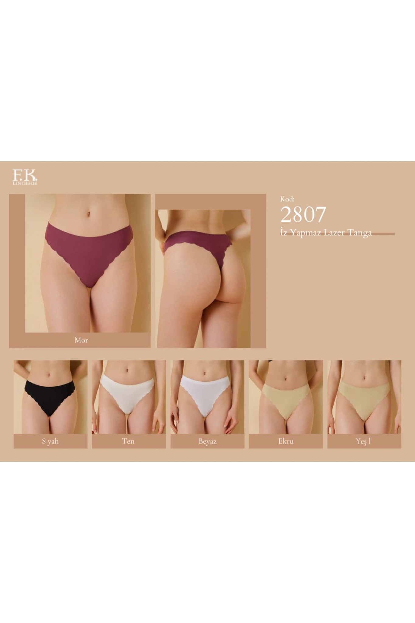 Fk 2807 Kadın Lazer Kesim Külot 6'lı