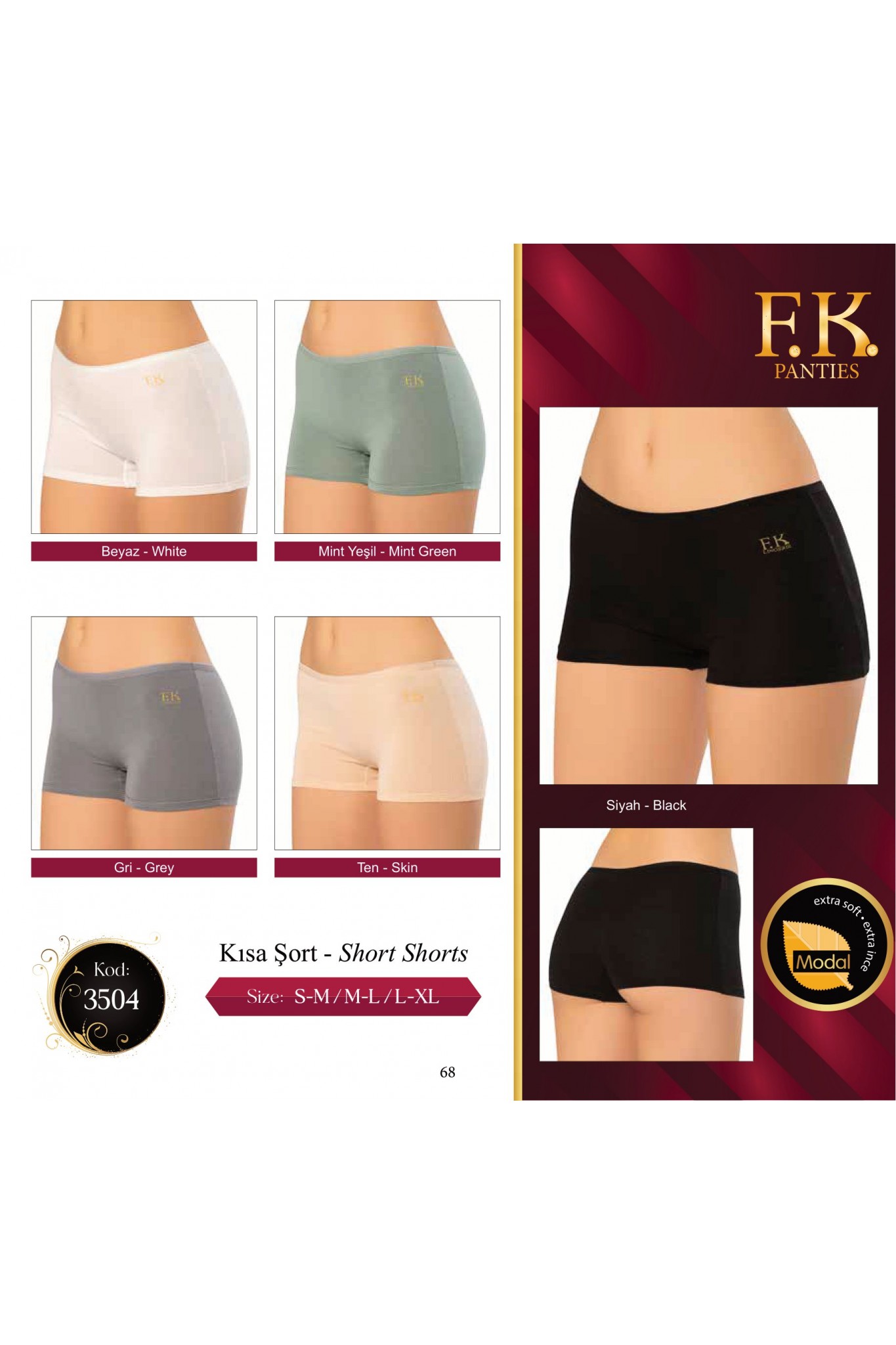 Fk 3504 Kadın Boxer 12'li