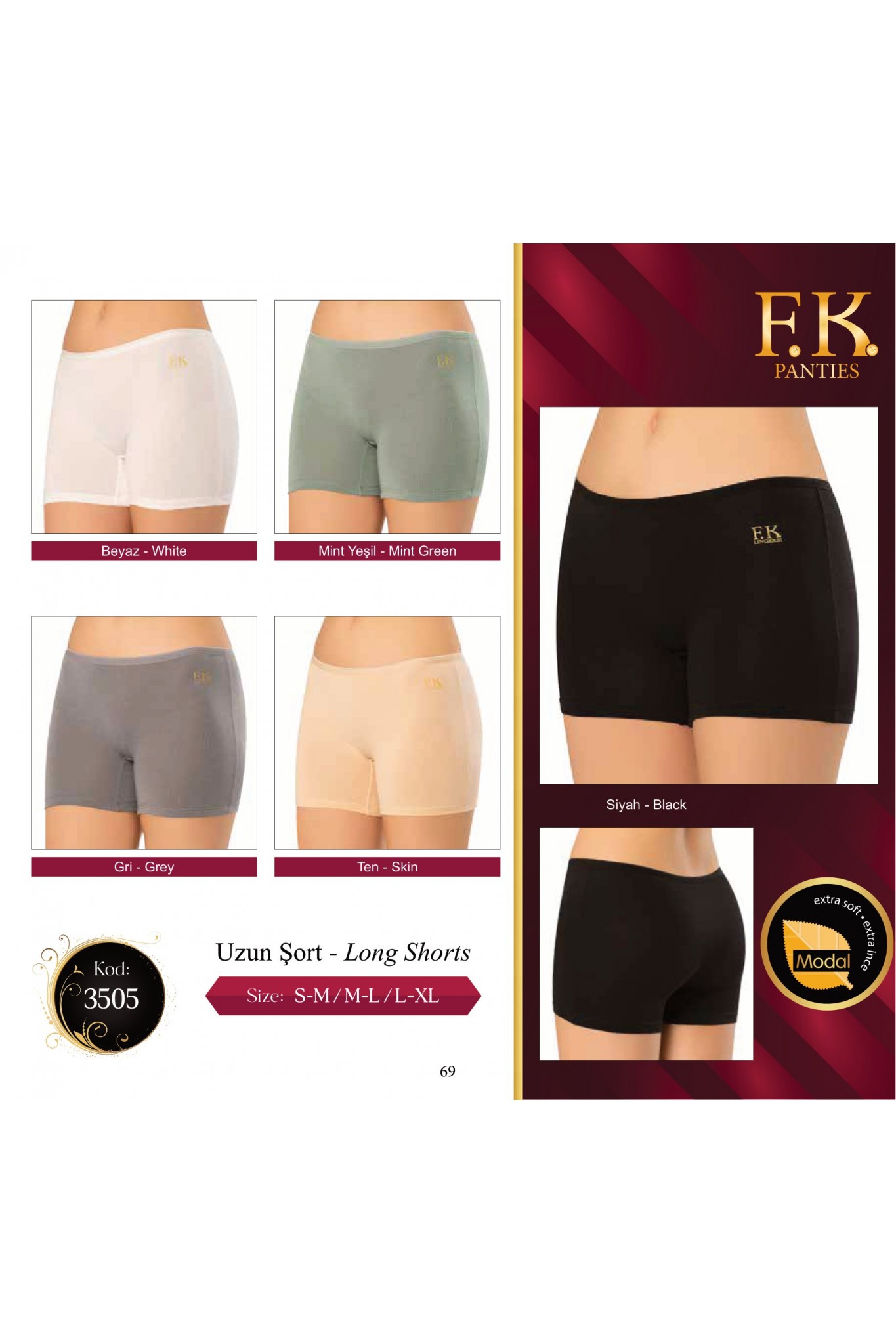 Fk 3505 Kadın Boxer 12'li