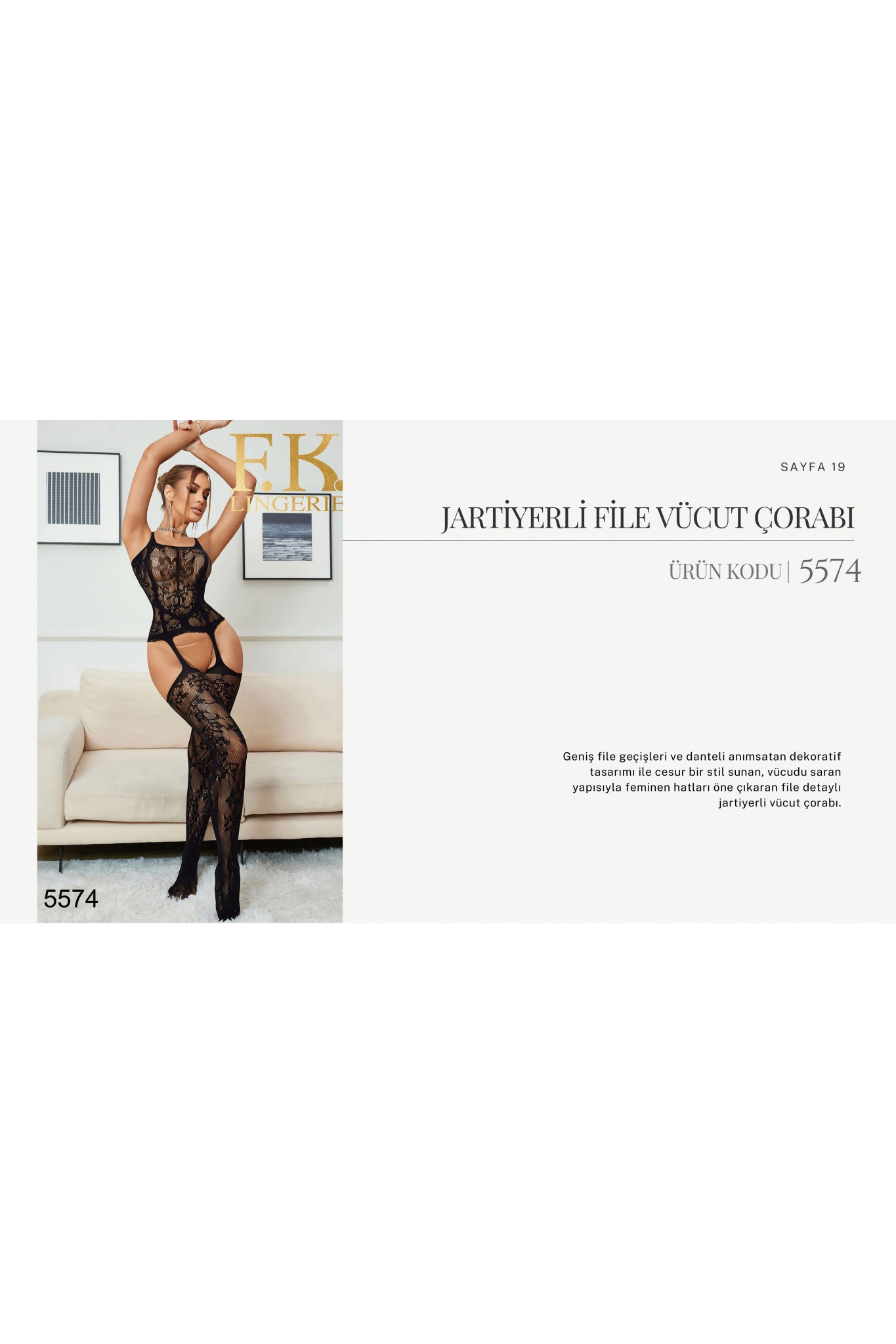 Fk 5574 Jartiyerli File Vücut Çorap